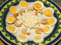 Miss Cocina: Huevos duros , gambas a la plancha con mayonesa dukan