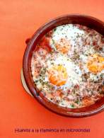   Huevos a la flamenca (al plato) en microondas