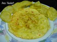   TORTILLA DE PATATAS CHIPS CON MERMELADA DE PIMIENTOS ROJOS 