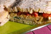   SANDWICH DE MIGA DE SETA, PIMIENTO Y RUCULA