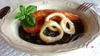   Arroz negro con calamares y gambones de la cocina de manans