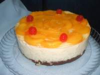   Tarta de arroz con leche, chocolate y melocotón (y más sorteos)