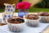   Muffins de chocolate y kaki persimon