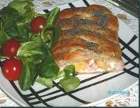   Trenza de hojaldre salada  rellena de pavo y manzana