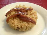   Arroz de anchoas con almendras y queso sin lactosa