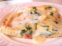   Pizza crujiente de espinacas con bechamel