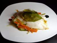   Salmonetes con verduras en Papillote