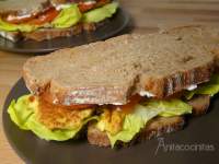   Sandwich gourmet de pollo al curry