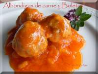   Albondigas de carne con Boletus