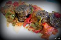   Morcilla de Arroz con Pimientos y Tomate (fussioncook y tradicional)