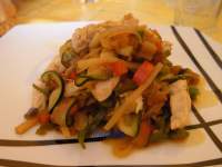   Verduras con pollo al wok