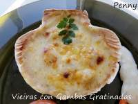   Vieiras con Gambas Gratinadas