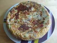   TORTILLA DE CALABACIN , CHAMPIÑONES Y BACON (fussioncook)