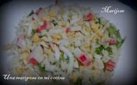   Ensalada de arroz con surimi y huevo