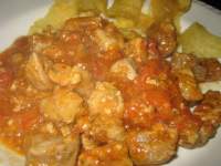   Carne de cerdo con tomates Cherrys