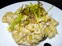   Fusilli Giganti con puerro y lima