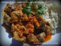   Mollejas de pollo estofadas en salsa de tomate