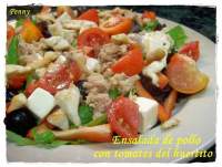   Ensalada de pollo con tomates del huertito