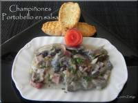   Champiñones Portobello en salsa