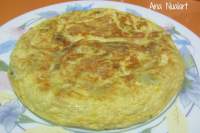   TORTILLA DE HABAS PICANTES CON QUESO Y ANCHOAS 