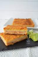   Pastel salado de pan de molde y pavo trufado con pistachos 