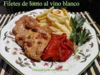   Filetes de lomo en salsa de vino blanco