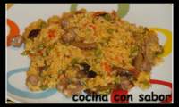   Arroz con salchichas y setas (Fussioncook) TA
