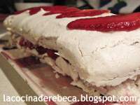   Pastel Pavlova con fresas