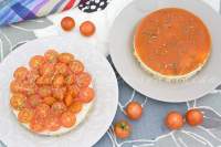   tarta de queso con tomates