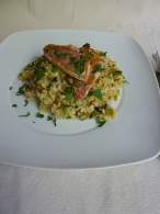   RISOTTO DE MEJILLONES CON LOMO DE SALMONETE FRESCO