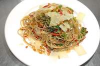   Spaghetti with Purple Sprouting, Chilli, Pinenuts & Basil