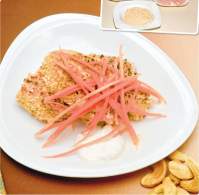   Filetes de pechuga de pollo con semilla de marañon y queso crema