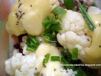   Guarniciones, coliflor al horno con queso y semillas de chía