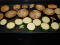   Alcachofas a la plancha con Panaché de verduras y Langostinos  
