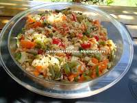   Ensalada de arroz graneado con vegetales