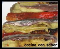   Tostada de escalivada y anchoas
