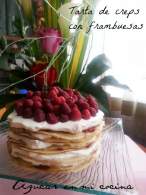   Y para mi cumpleaños......Frambuesa Crepe Cake o tarta de tortitas y frambuesas