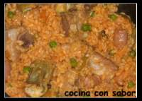   Arroz con salchichas, costilla y alcachofas (Chef 2000)
