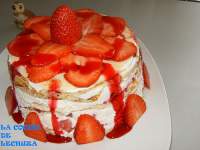   RECETA GALLEGA:  TARTA // TORRE DE FILLOAS Y FRESAS