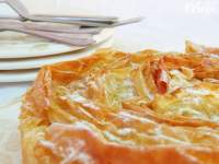   Pastel crujiente de natillas (ruffled milk pie)
