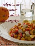 Salpicón de legumbres con palitos de cangrejo