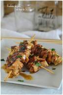 Brochetas de pollo con toque de soja  