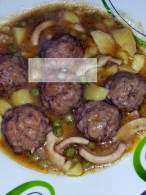   Albóndigas con anillas de calamar