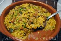   Arroz con costilla de cerdo y níscalos