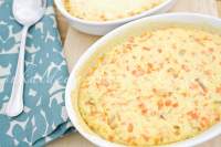   calabaza y zanahorias con queso crema al horno