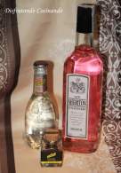Gin Tonic de fresa con tónica de pimienta rosa y esferificaciones de fresa