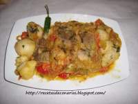   Bacalao encebollado con almendras