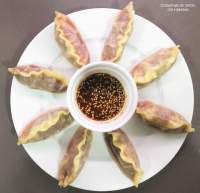   Dumplings de carne de cerdo, col y gambas