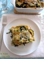   Lasagne integrali di kamut con zucchine, spinaci e fagiolini - Lasaña integral de kamut con calabacín, espinaca y judía verde