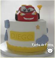   Tarta Rayo Mcqueen-receta de pastel negro de Brooklyn Hummingbird Bakery